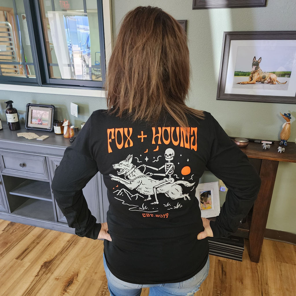 Halloween Shirt Fox + Hound Black Long Sleeve Unisex Jersey