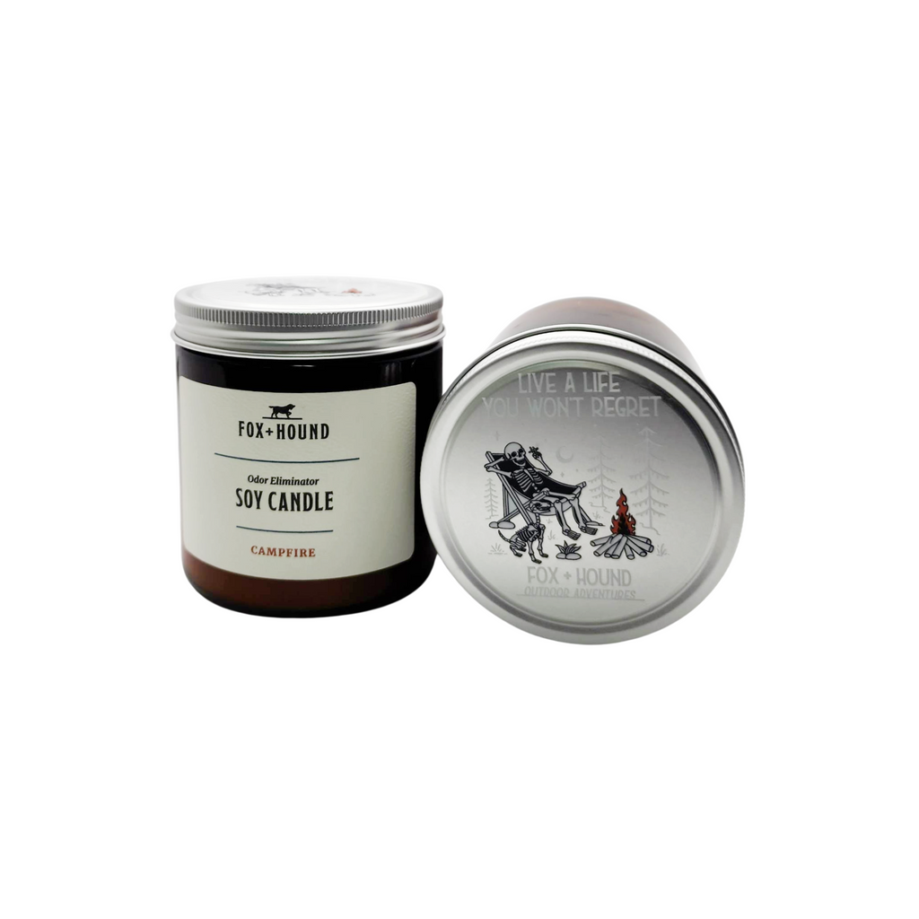 CANDLE  "CAMPFIRE" FOX + HOUND ODOR-ELIMINATOR SOY