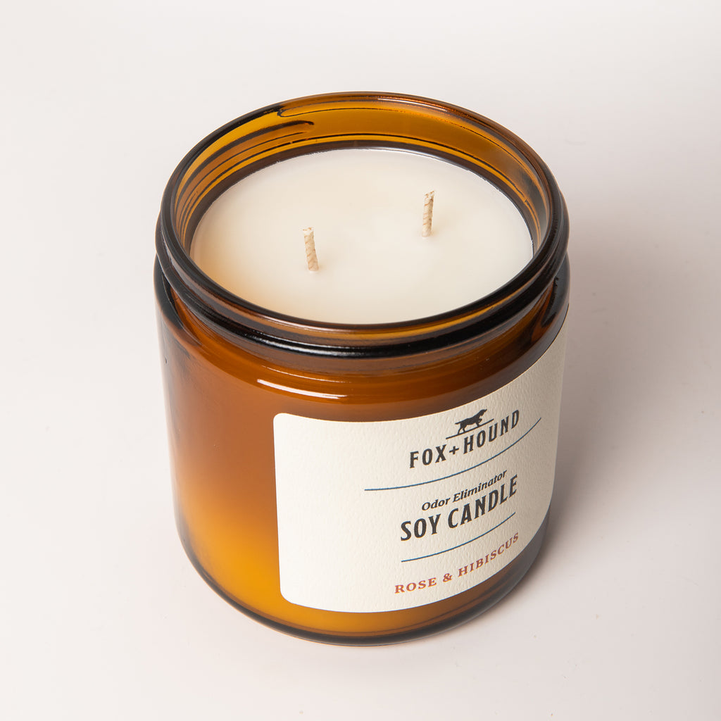 Odor Eliminator Soy Candle - Rose & Hibiscus