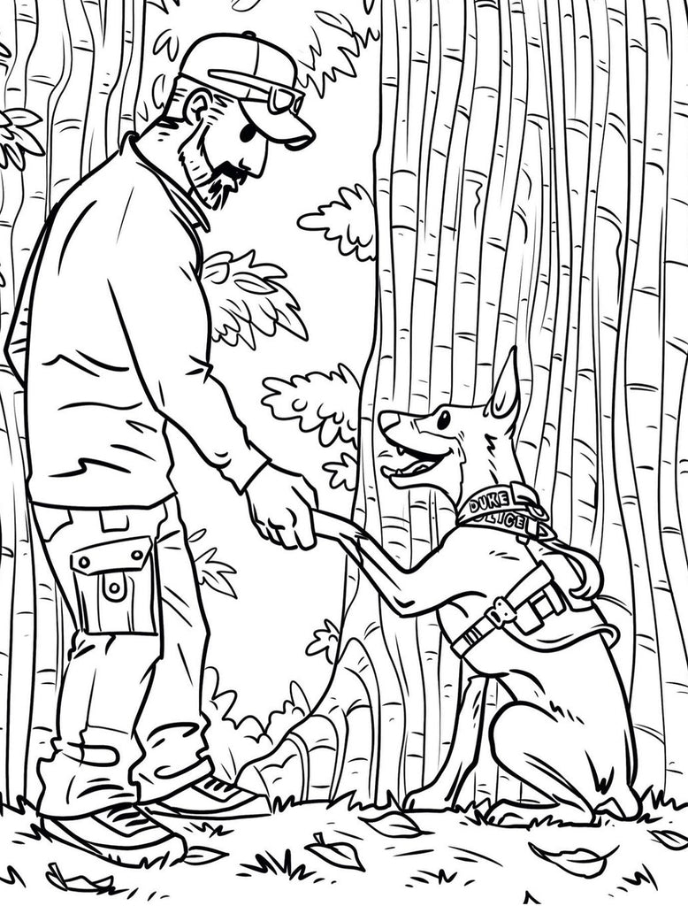 Coloring Book Fox + Hound Shenanigans with K9 Duke