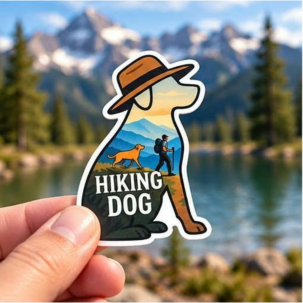 STICKER | HIKING DOG STICKER | MOUNTAIN ADVENTURE DOG DECAL | OUTDOOR  3 " DIE CUT STICKERS
