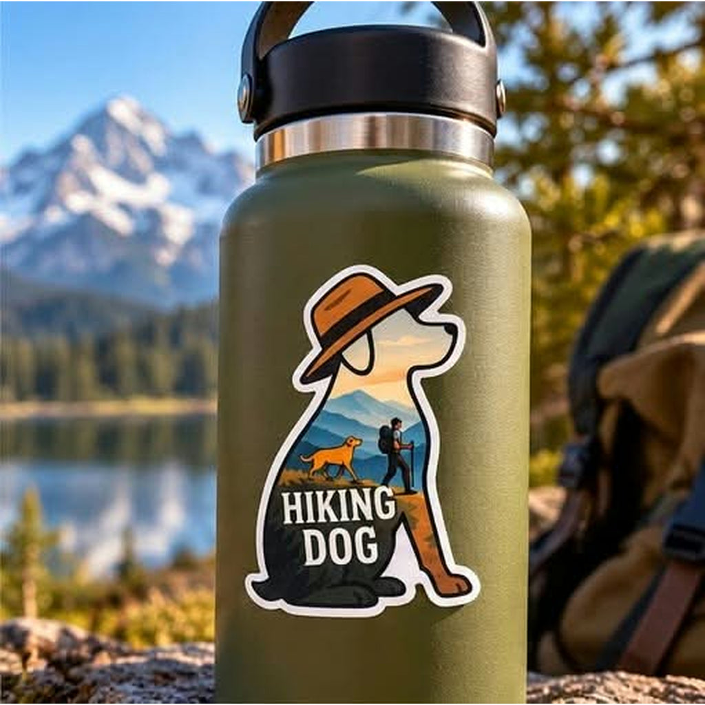 STICKER | HIKING DOG STICKER | MOUNTAIN ADVENTURE DOG DECAL | OUTDOOR  3 " DIE CUT STICKERS