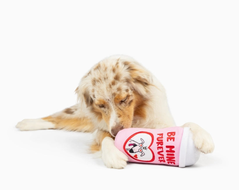 BE MINE FUREVER LATTE DOG TOY VALENTINES