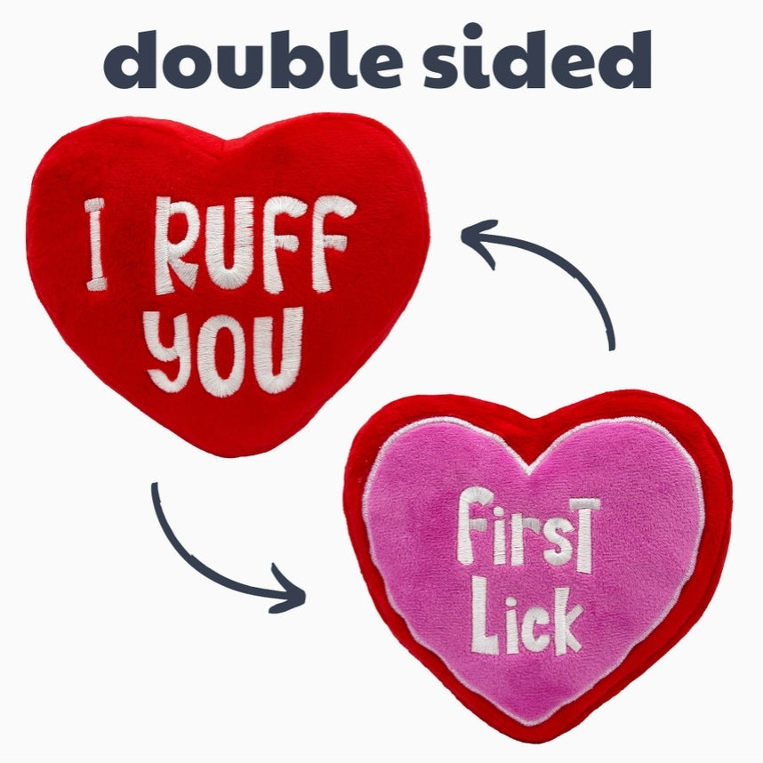 First Lick Heart Dog Toy VALENTINES