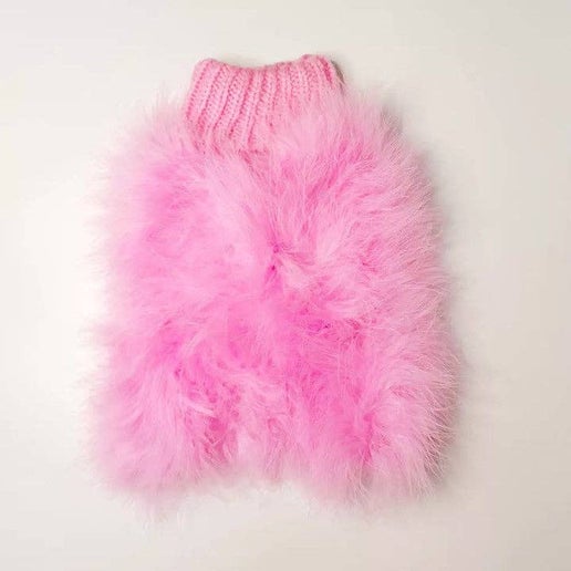 Couture Feathered Luxury Pet Sweater Small Pink