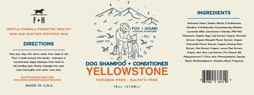 Fox + Hound National Park Series YELLOWSTONE Dog Shampoo + Conditioner