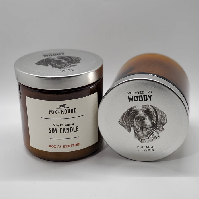 K9 Woody "Rozi's Brother" Odor-Eliminator Soy Candle