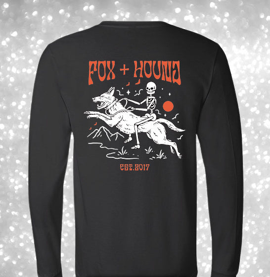 Halloween Shirt Fox + Hound Black Long Sleeve Unisex Jersey